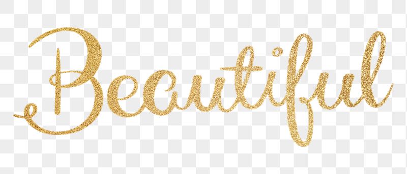 Beautiful word png, gold glittery | Free PNG - rawpixel