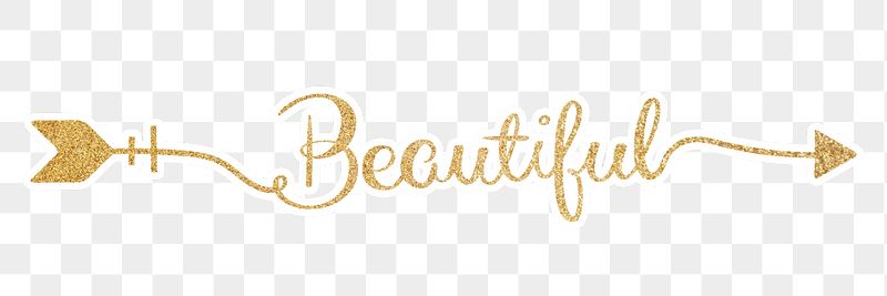 Beautiful word png, gold glittery | Free PNG - rawpixel