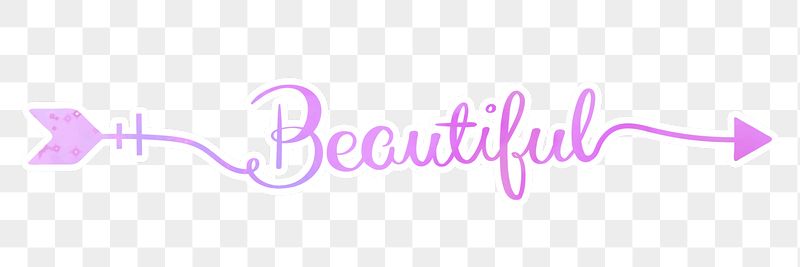 Beautiful word png, gradient pink | Free PNG - rawpixel