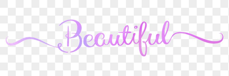 Beautiful word png, gradient pink | Free PNG - rawpixel