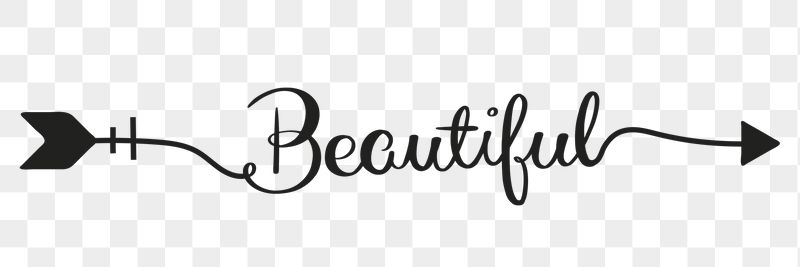Beautiful word png, minimal black | Free PNG - rawpixel