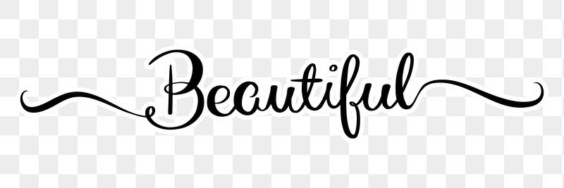 Beautiful word png, minimal black | Free PNG - rawpixel