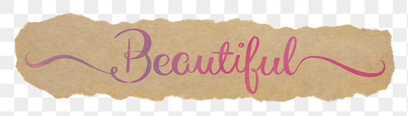 Beautiful word png, pink calligraphy, | Free PNG - rawpixel