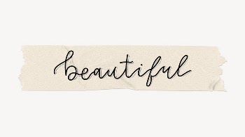 Beautiful word sticker, washi tape | Free PSD - rawpixel