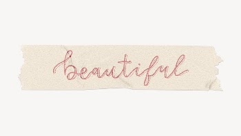 Beautiful word sticker, washi tape | Free PSD - rawpixel