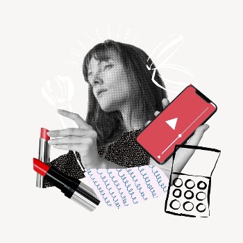 Beauty blogger, online influencer remix | Free Photo - rawpixel
