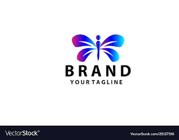 Beauty butterfly logo template icon design vector image
