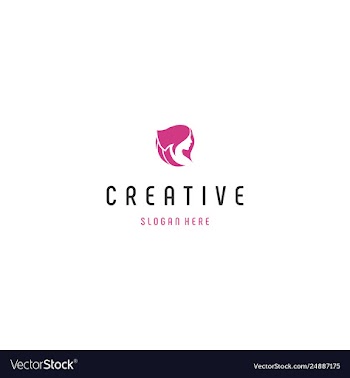 Beauty face creative logo desi vector image