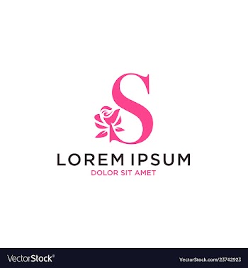 Beauty fashion letter s with rose icon logo vector image