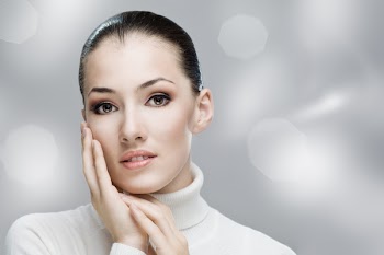 beauty girl on the grey background