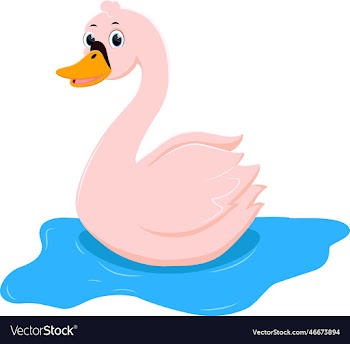 beauty goose cartoon posing isolated on white back