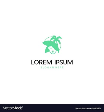 Beauty hawaii face creative logo design vector image