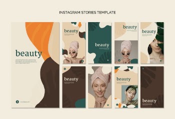 Beauty instagram stories template collection Free Psd