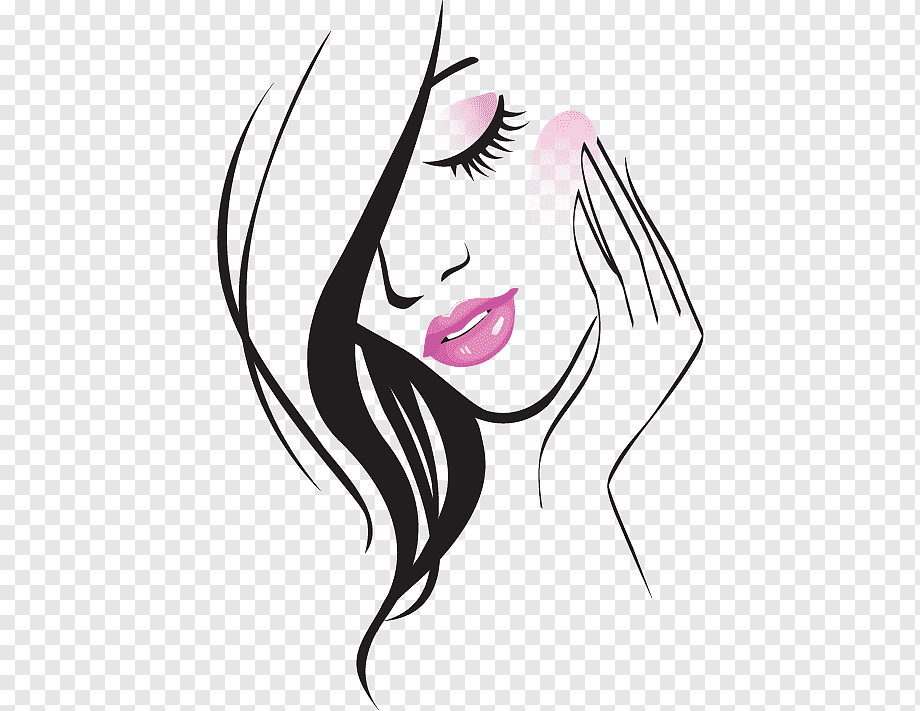 Beauty Parlour Free content, Hand-painted beauty line, woman illustration, watercolor Painting, purple, white png