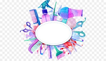 Beauty Parlour Hairdresser Hairstyle Cosmetics - Vector Ink hairdressing tool dialog box 