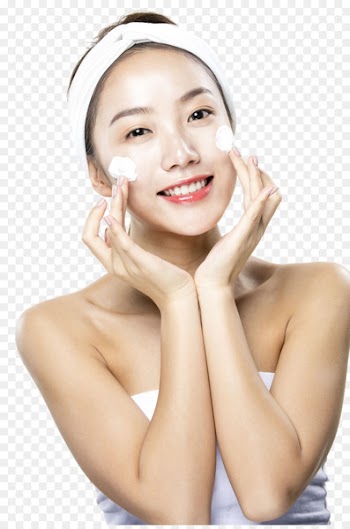 Beauty Skin Cleanser Facial - A woman who spreads Facial Cleanser 