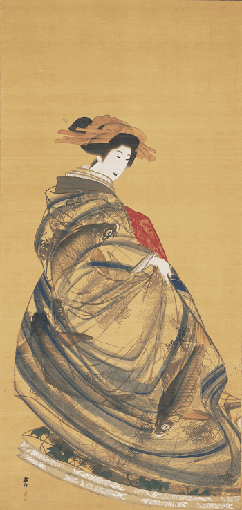 Beauty with Carp Kimono (1830s) | Free Photo - rawpixel