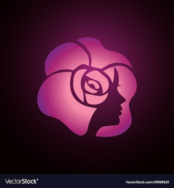 beauty woman silhouette with flower logo