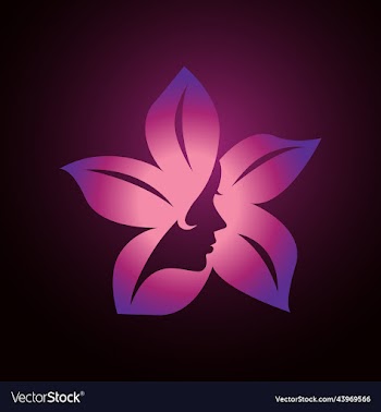 beauty woman silhouette with flower logo