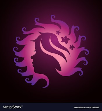beauty woman silhouette with flower logo