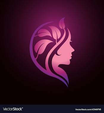 beauty woman silhouette with leaf logo