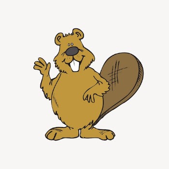 beaver sticker, animal cartoon illustration | Free Vector - rawpixel