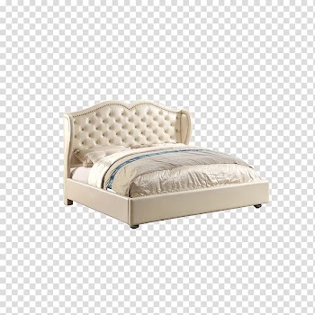 Bed frame Cabinetry Furniture Bedroom, Luxury leather soft bed by transparent background PNG clipart
