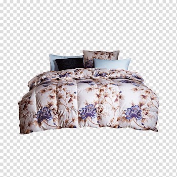 Bed frame Hotel Down feather Pillow, Winter quilt five-star hotel transparent background PNG clipart