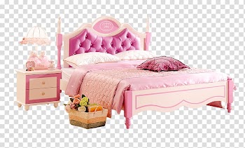 Bed frame Poster, Deluxe double princess bed transparent background PNG clipart