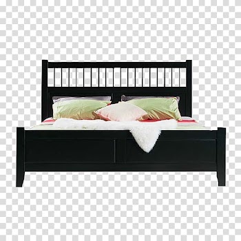 Bed frame Table Furniture, Black Queen design elements transparent background PNG clipart