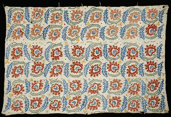 Bed spread, linen, embroidered in rose | Free Photo - rawpixel