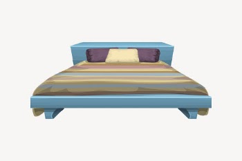 Bed sticker, bedroom furniture illustration | Free PSD - rawpixel