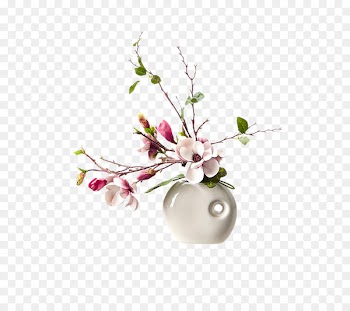Bedside Tables Cabinetry Drawer Stool - White ceramic vase floral art 