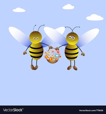  					Bee-boy and bee-girl vector image														