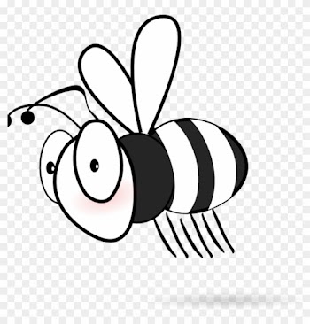 Bee Clipart Black And White Black And White Bee Clip - Bee White And Black