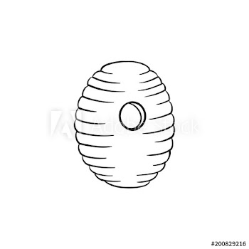 Bee hive hand drawn outline doodle icon