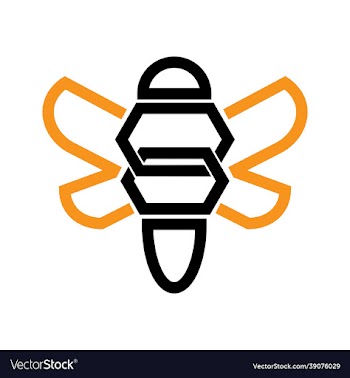 bee logo design in geometric style