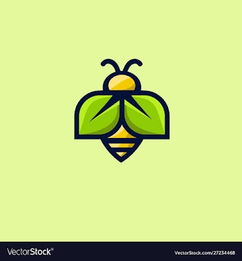 Bee logo design template linear style outline vector image
