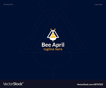 bee logo design with a letter