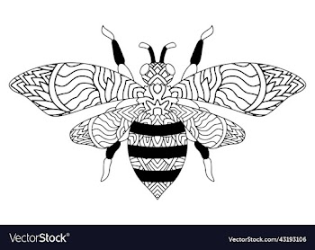 bee mandala coloring page for adults