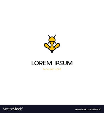 Bee outline creative design logo vector image