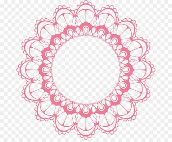 Bee Paper Mandala Watercolor painting - Vector painted pink ring 