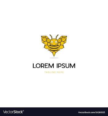 Bee robot mechanic creative design logo vector image