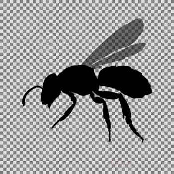 Bee, Silhouette, Wing, transparent png image & clipart free download