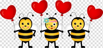 Bee , Take heart-shaped balloons Bee transparent background PNG clipart