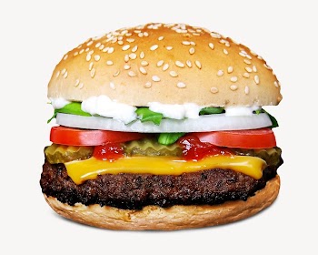 Beef burger isolated on off white | Free Photo - rawpixel