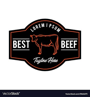 beef label design in vintage style