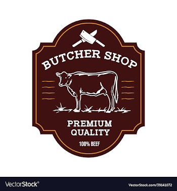 beef shop label design in vintage style