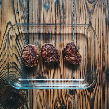 Beef steaks done 