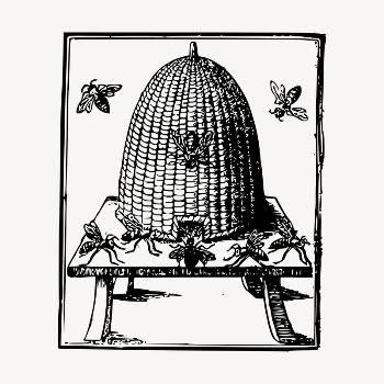 Beehive clipart, vintage hand drawn | Free Vector - rawpixel